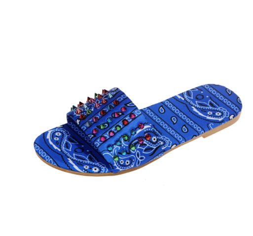 Sandalias Planas Casual con Remaches y Estampado Europeo - Image 11