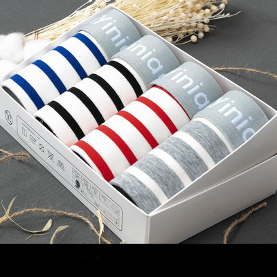 Pack de 4 Bóxers de Algodón para Hombre - Diseños a Rayas y Estampados - Image 11