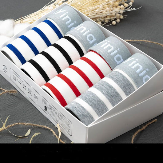 Pack de 4 Bóxers de Algodón para Hombre - Diseños a Rayas y Estampados - Image 11