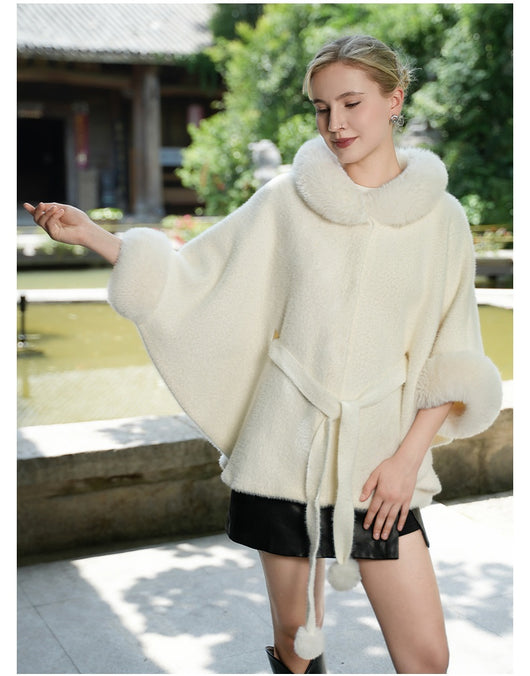 Capa de Piel Sintética con Cuello de Felpa y Cinturón para Otoño e Invierno - Image 16