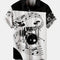 Camisa Casual Hombre Estampado Música y Batería
