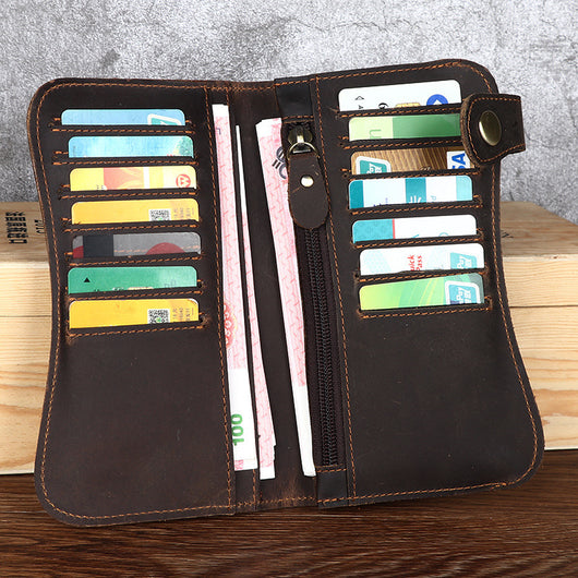 Cartera de Cuero Vintage Crazy Horse para Hombre con Grabado - Image 18
