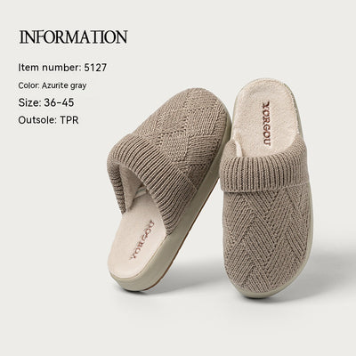 Pantuflas Térmicas de Lana y Algodón para Invierno - Suela Gruesa Antideslizante - Image 3