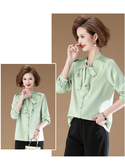 Blusa Occidental Fruncida de Primavera para Mamá - Image 4