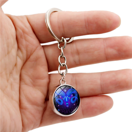 Llavero de Esfera de Cristal Luminoso con Zodiaco