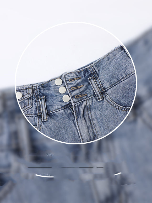 Pantalones Cortos Cintura Alta Ajustados Casual