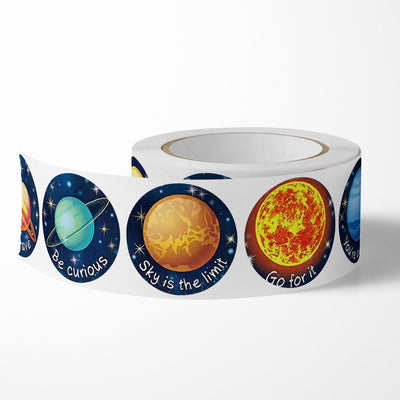 Pegatinas Autoadhesivas Planetas Multicolor - Rollo de 100 Stickers para Niños - Image 2