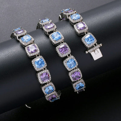 Collar de Circón Azul Púrpura 10mm - Elegancia Geométrica - Image 11
