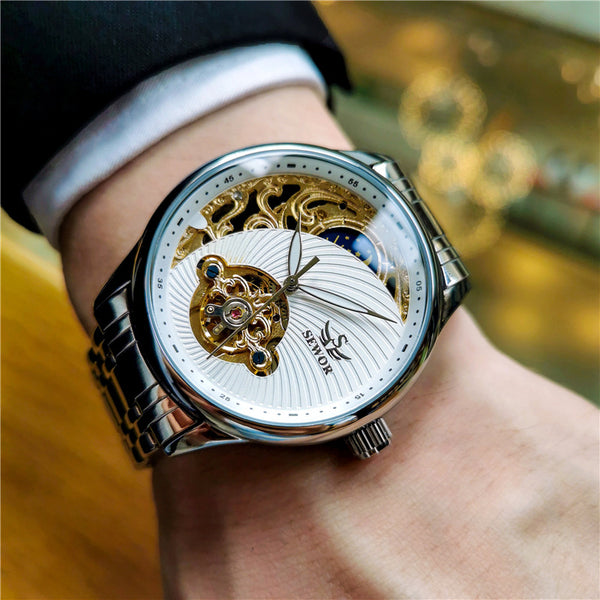 Reloj Automático para Hombre con Tourbillón Skeleton y Esfera Luminosa
