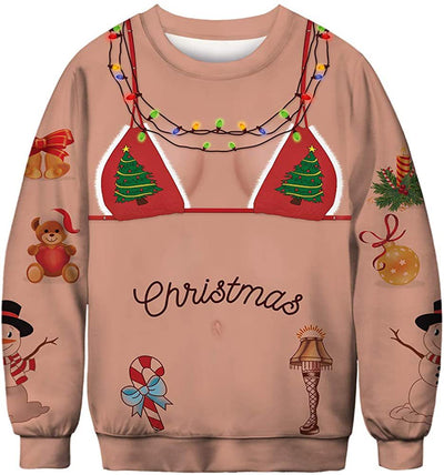 Sudadera Navideña Papá Noel 3D Manga Larga Cuello Redondo Oversize - Image 10
