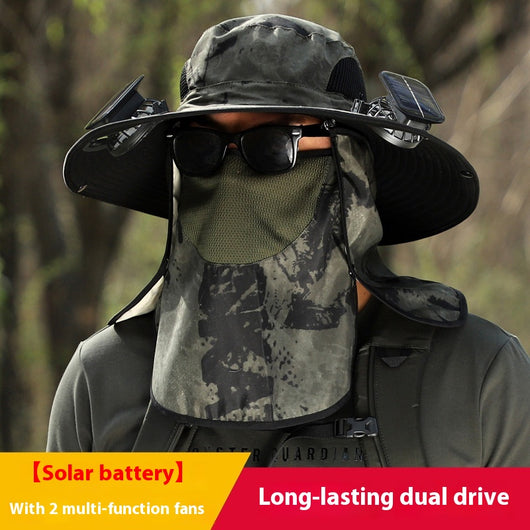 Gorro Solar de Ala Ancha con Ventilador y Secado Rápido - Image 8