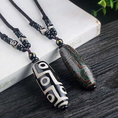 Collar Pulsera Dzi de Nueve Ojos en Ágata - Cadena Étnica Unisex - Image 7