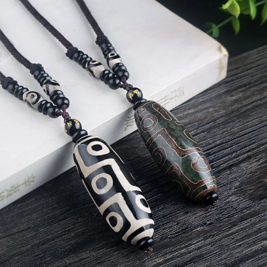 Collar Pulsera Dzi de Nueve Ojos en Ágata - Cadena Étnica Unisex - Image 7