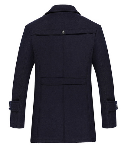 Abrigo Elegante de Lana para Hombre con Cuello Bufanda - Image 9
