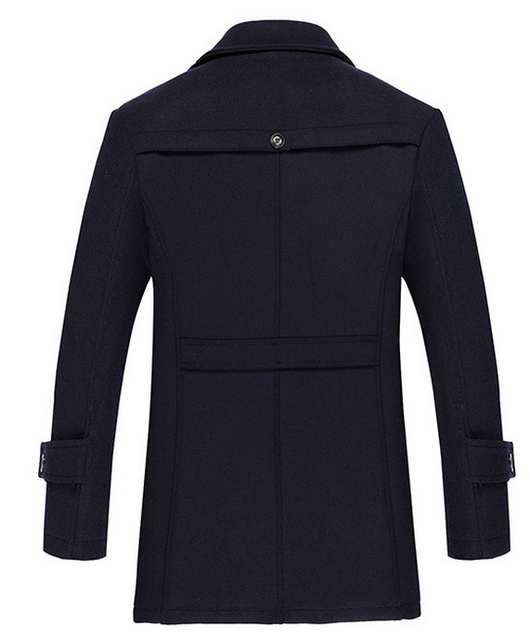 Abrigo Elegante de Lana para Hombre con Cuello Bufanda - Image 9