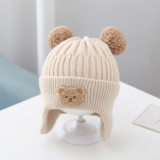 Gorro Bebé Calidez Orejeras Osito Tejido Lana Suave - Image 5