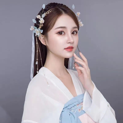 Corona de Cabello Hanfu Estilo Antiguo con Borlas y Cintas Flotantes - Image 2