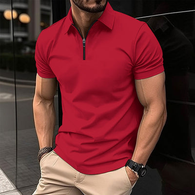 Playera Deportiva para Hombre con Cierre y Color Sólido - Verano - Image 12