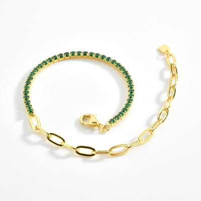 Pulsera de Plata Esterlina S925 con Piedra Verde y Detalles de Diamantes - Image 14