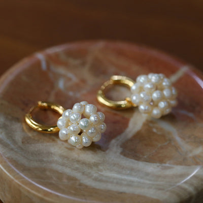 Aretes Esféricos de Perlas Tejidas a Mano para Mujer - Image 17