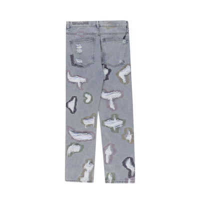 Jeans Rotos con Bordados y Contraste de Colores Estilo Americano - Image 11