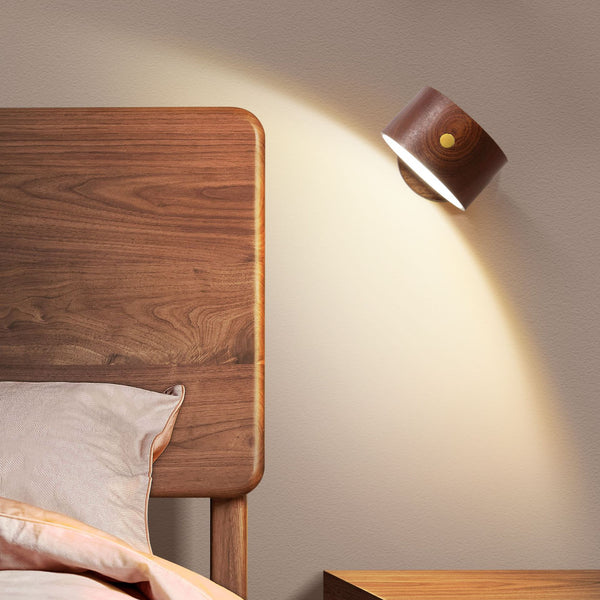 Lámpara de Noche de Madera Natural para Dormitorio