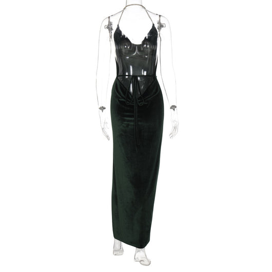Vestido Elegante Escote V con Encaje y Abertura Lateral - Image 14