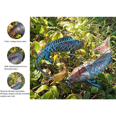 Ornamentos de Peces Luminosos para Jardín - Decoración en Resina Efecto Cobre - Image 9