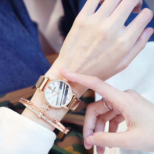 Reloj de Moda Retro con Diseño de Mármol para Mujer - Image 5