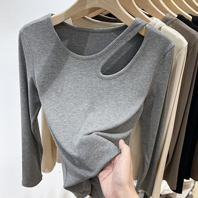 Blusa Hueca Manga Larga Cuello Redondo para Mujer - Image 5