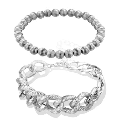 Pulsera Doble Capa Geométrica de Aleación de Aluminio para Mujer - Image 8
