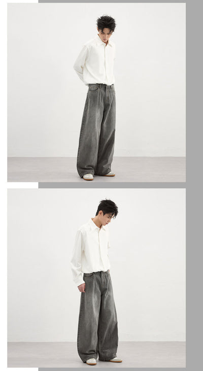 Pantalones Vaqueros Gris Lavado Básicos para Hombre - Otoño Invierno - Image 16