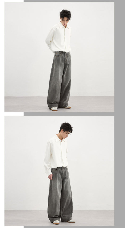 Pantalones Vaqueros Gris Lavado Básicos para Hombre - Otoño Invierno - Image 16