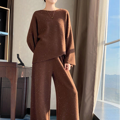 Conjunto de Dos Piezas: Suéter Cuello Alto Elegante con Pantalón Grueso - Image 5