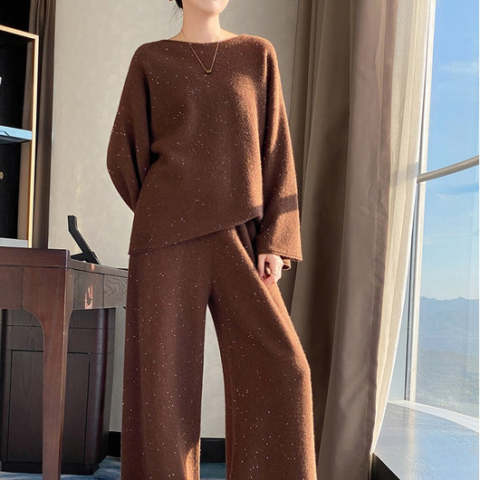 Conjunto de Dos Piezas: Suéter Cuello Alto Elegante con Pantalón Grueso - Image 5
