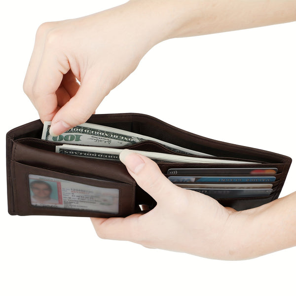 Billetera Antirrobo de Tres Pliegues con Múltiples Compartimentos