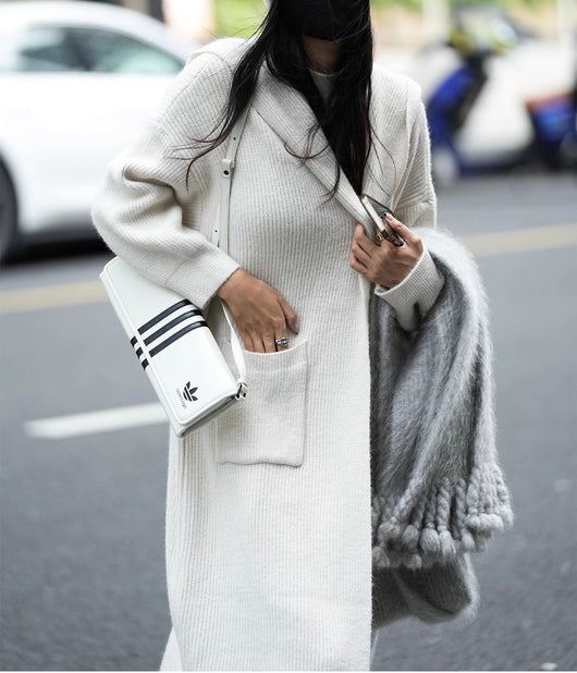 Cardigan Largo Tejido para Mujer con Capucha - Abrigo Tipo Trench - Image 9