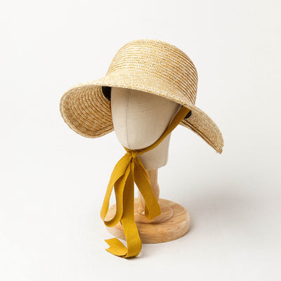 Sombrero de Paja Tejido a Mano para Niños con Ala Ancha y Correas - Image 9
