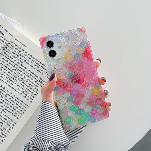Funda Celular con Patrón Escama de Pez Electrochapada y Borde Recto - Image 11