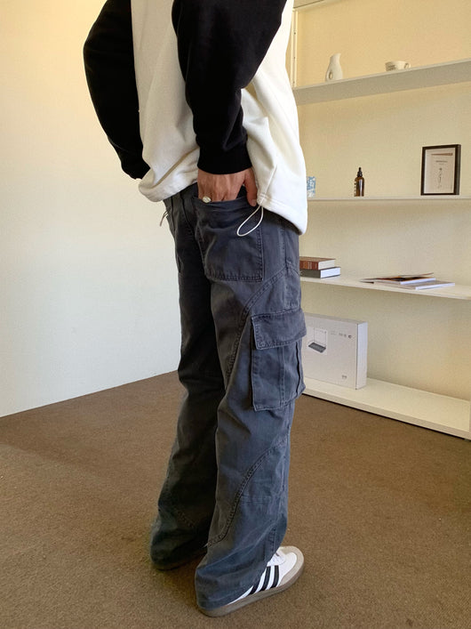 Pantalones Vaqueros Anchos Unisex Estilo Urbano Japonés - Image 10