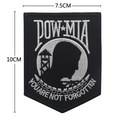 Parche Bordado Bandera POW MIA Negro y Blanco con Velcro - Image 14