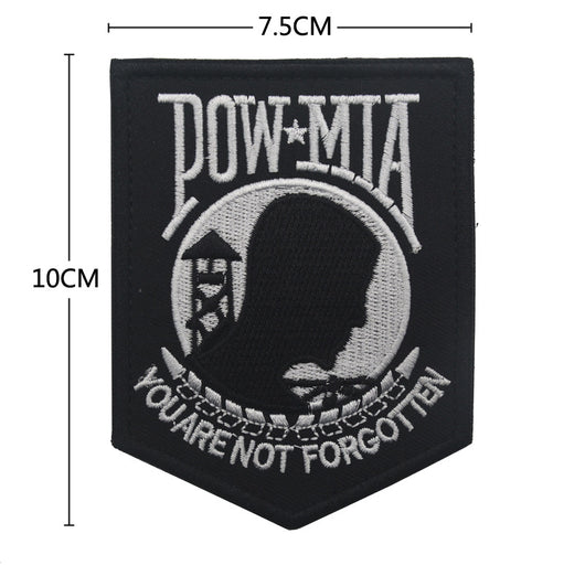 Parche Bordado Bandera POW MIA Negro y Blanco con Velcro - Image 14
