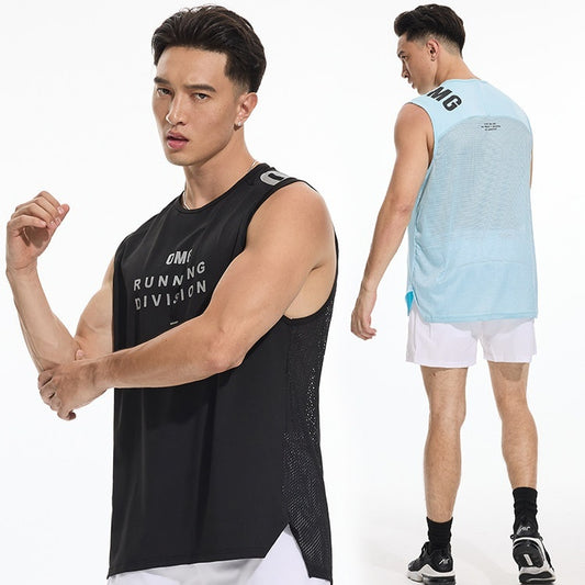 Camiseta Deportiva Hombre Sin Mangas Transpirable Seda Helada Entrenamiento Ligero