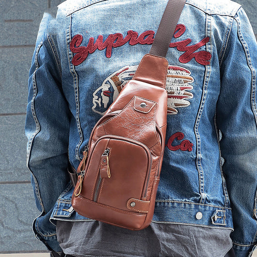 Bolsa de Pecho Vintage para Hombre - Crossbody de Cuero Estilo Retro - Image 5