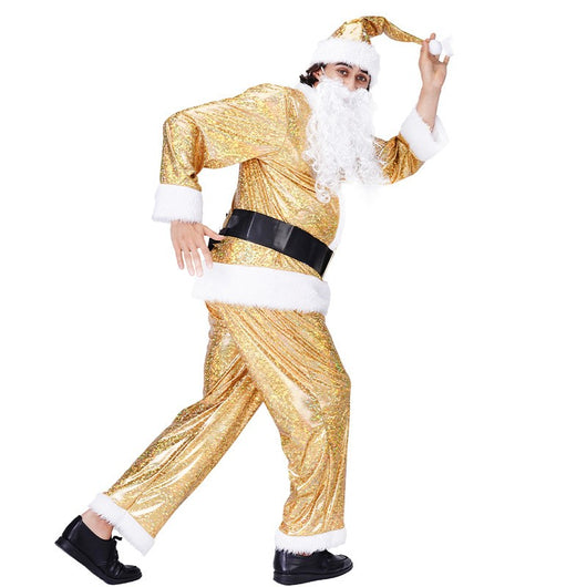 Disfraz de Papá Noel Dorado Premium para Presentaciones Escénicas - Image 10