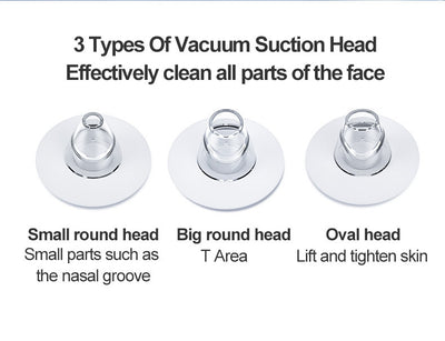 White blackhead vacuum remover with rose gold accents, clear suction head, and control buttons for strong, normal, and soothe modes. - Image 16