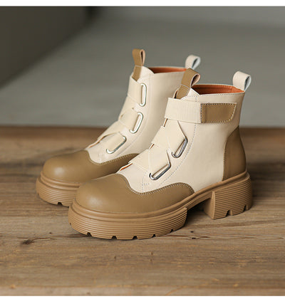 Botas Martin de Cuero Grueso Estilo Retro Francés para Mujer - Image 18