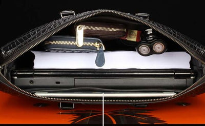 Maletín de Cuero Genuino para Hombre - Bolsa de Negocios con Patrón Elegante - Image 14