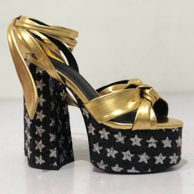 Sandalias Colorblock Talla Grande con Tacón Chunky y Moño Amor - Image 20