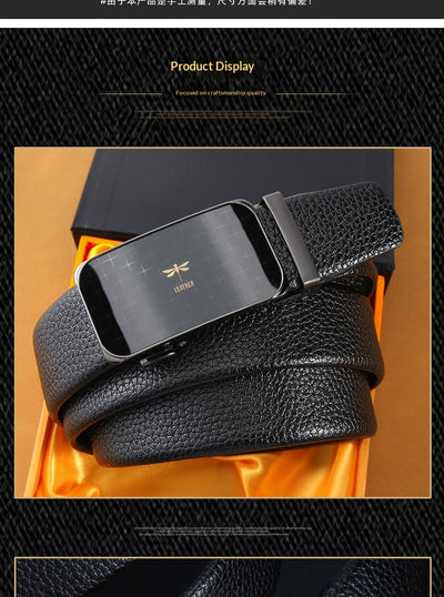 Cinturón Casual Ejecutivo de Cuero Dividido para Hombre - Image 18